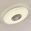 Haderup Plafoniera LED Cromo, Bianco, 1-Luce, Telecomando, Cambia colore