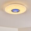 Haderup Plafoniera LED Cromo, Bianco, 1-Luce, Telecomando, Cambia colore