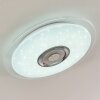 Haderup Plafoniera LED Cromo, Bianco, 1-Luce, Telecomando, Cambia colore