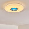 Haderup Plafoniera LED Cromo, Bianco, 1-Luce, Telecomando, Cambia colore