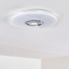 Haderup Plafoniera LED Cromo, Bianco, 1-Luce, Telecomando, Cambia colore