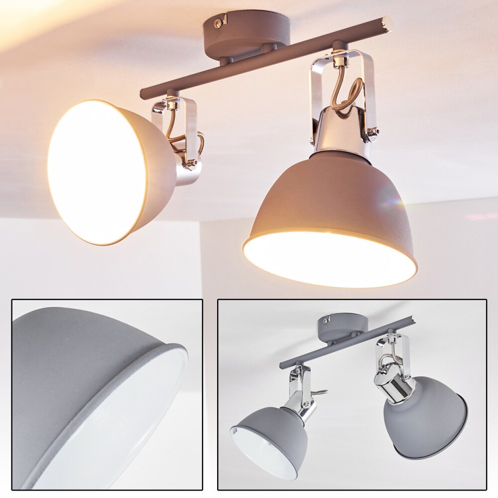 Dompierre Plafoniera Grigio, Bianco, 2-Luci main product photo