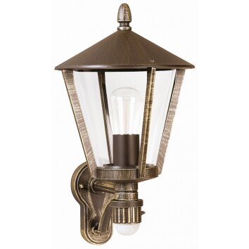 Albert 815 Applique per esterno Marrone, Ottone, 1-Luce, Sensori di movimento