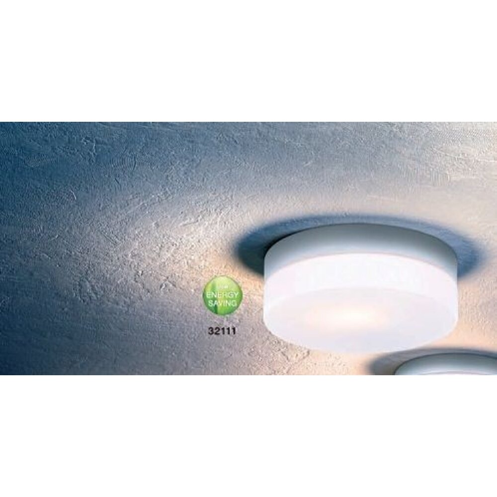 Globo VRANOS Plafoniera Acciaio inox, Argento, Bianco, 1-Luce main product photo
