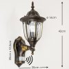 Ribadeo Applique da esterno Nero-Oro, 1-Luce, Sensori di movimento