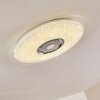 Haderup Plafoniera LED Cromo, Bianco, 1-Luce, Telecomando