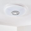 Haderup Plafoniera LED Cromo, Bianco, 1-Luce, Telecomando