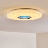 Haderup Plafoniera LED Cromo, Bianco, 1-Luce, Telecomando