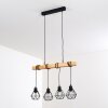 Barbengo Lampada a Sospensione Legno chiaro, Nero, 4-Luci
