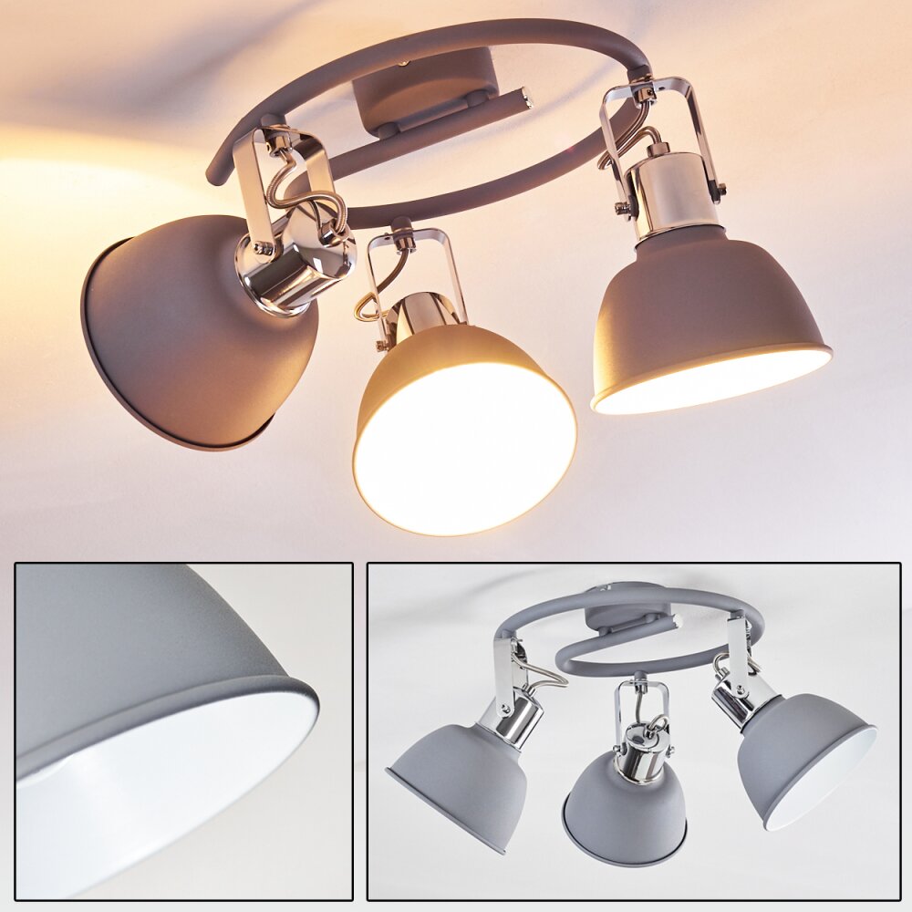 Dompierre Plafoniera Grigio, Bianco, 3-Luci main product photo