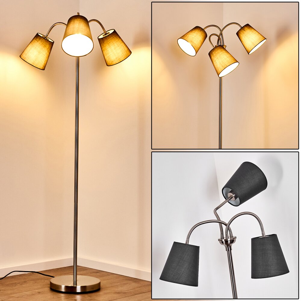 Ascona Lampada da terra Nichel opaco, 3-Luci main product photo
