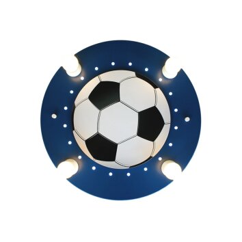 Elobra FUßBALL Plafoniera Blu, Bianco, 4-Luci