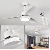 Doha ventilatore da soffitto LED Bianco, 1-Luce, Telecomando