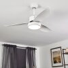 Doha ventilatore da soffitto LED Bianco, 1-Luce, Telecomando