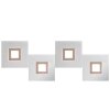 Grossmann KARREE Plafoniera LED Alluminio, Ramato, 4-Luci