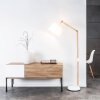 Brilliant Carlyn Lampada da terra Legno scuro, Bianco, 1-Luce