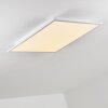 Salmi Plafoniera LED Alluminio, Bianco, 1-Luce, Telecomando