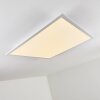 Salmi Plafoniera LED Alluminio, Bianco, 1-Luce, Telecomando