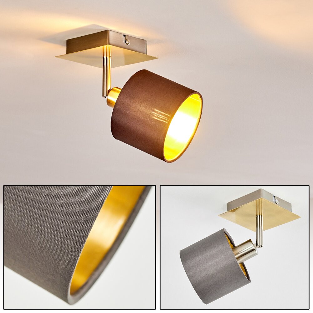 Tibro Plafoniera Ottone, Nichel opaco, 1-Luce main product photo