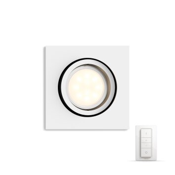 Philips Hue Ambiance White Milliskin Spot integrato, estensione Bianco, 1-Luce, Telecomando