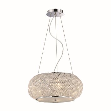 Ideal Lux PASHA Lampadario a sospensione Cromo, Cristallo ottico, 6-Luci