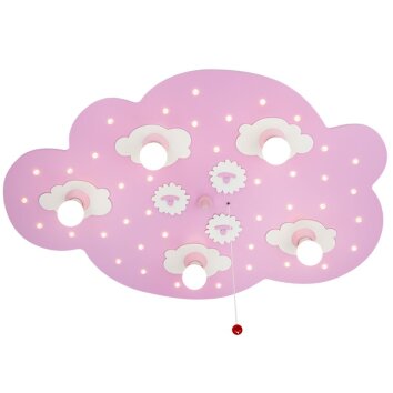 Elobra SCHÄFCHENWOLKE Applique Fucsia, 5-Luci