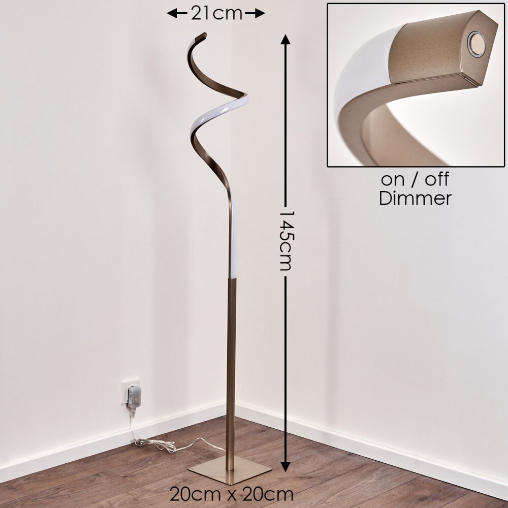 Pitasch Lampada da terra LED Nichel opaco, 1-Luce