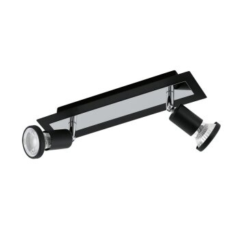 Eglo SARRIA Faretto da soffitto LED Cromo, Nero, 2-Luci