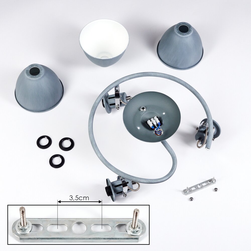 Koppom Plafoniera Blu, Grigio, 3-Luci