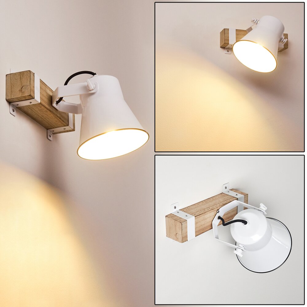 Oksbol Applique Legno scuro, Bianco, 1-Luce main product photo