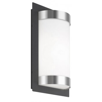 LCD Applique per esterno LED Acciaio inox, Nero, 1-Luce