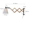 Steinhauer Mexlite Liv Applique Beige, Legno chiaro, Nero, 1-Luce