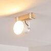 Oksbol Plafoniera Legno chiaro, Bianco, 1-Luce