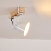 Oksbol Plafoniera Legno chiaro, Bianco, 1-Luce