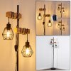 Barbengo Lampada da terra Legno chiaro, Nero, 2-Luci