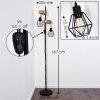 Barbengo Lampada da terra Legno chiaro, Nero, 2-Luci