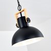 Chetco Lampadario a sospensione Legno chiaro, Nero, 1-Luce