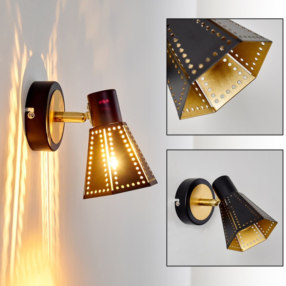 Vantaa Applique Nero-Oro, 1-Luce main product photo