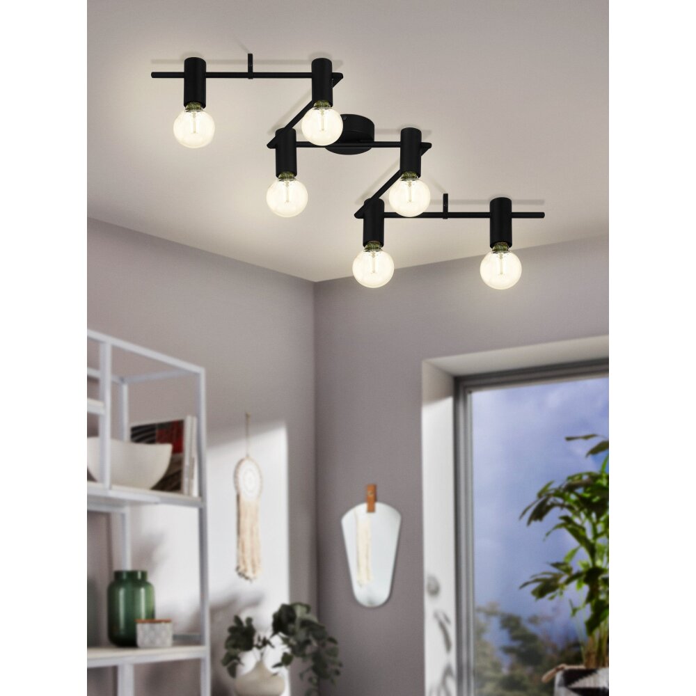 Eglo PASSA RELLA Plafoniera Nero, 6-Luci main product photo