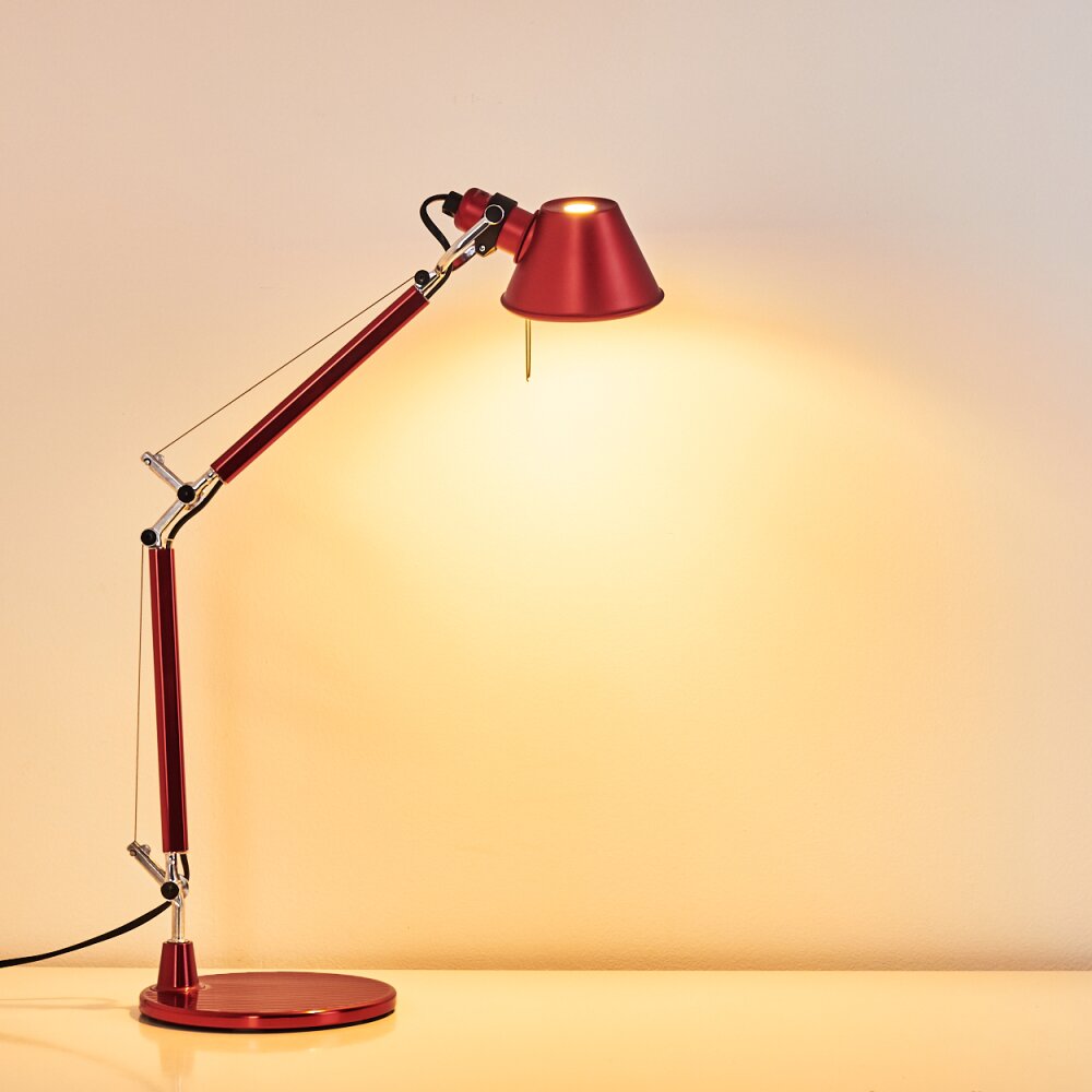 Artemide TOLOMEO MICRO Lampada da Tavolo Rosso, 1-Luce