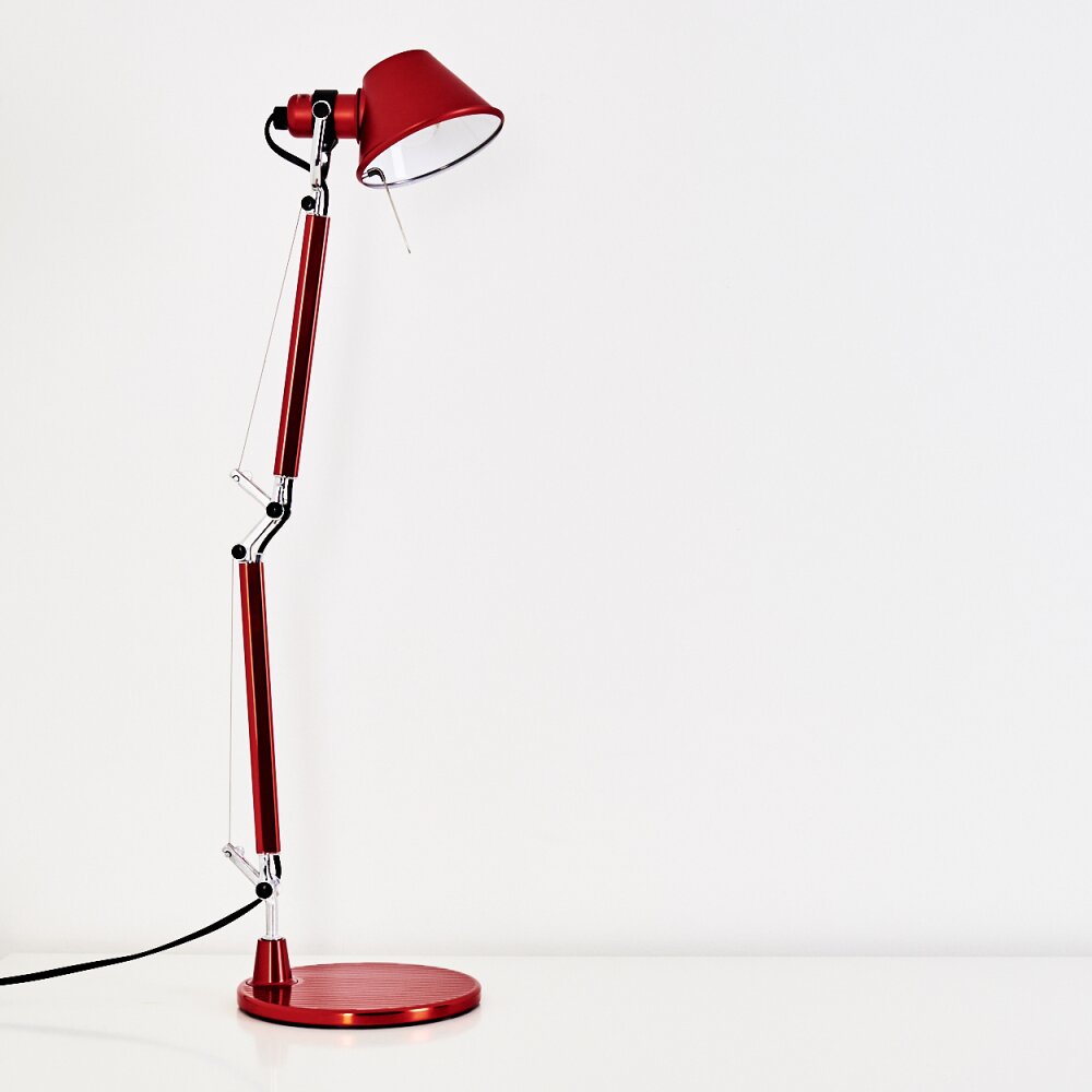 Artemide TOLOMEO MICRO Lampada da Tavolo Rosso, 1-Luce
