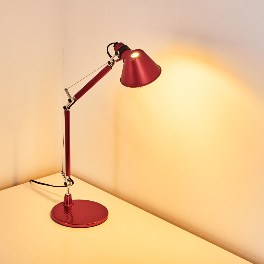 Artemide TOLOMEO MICRO Lampada da Tavolo Rosso, 1-Luce
