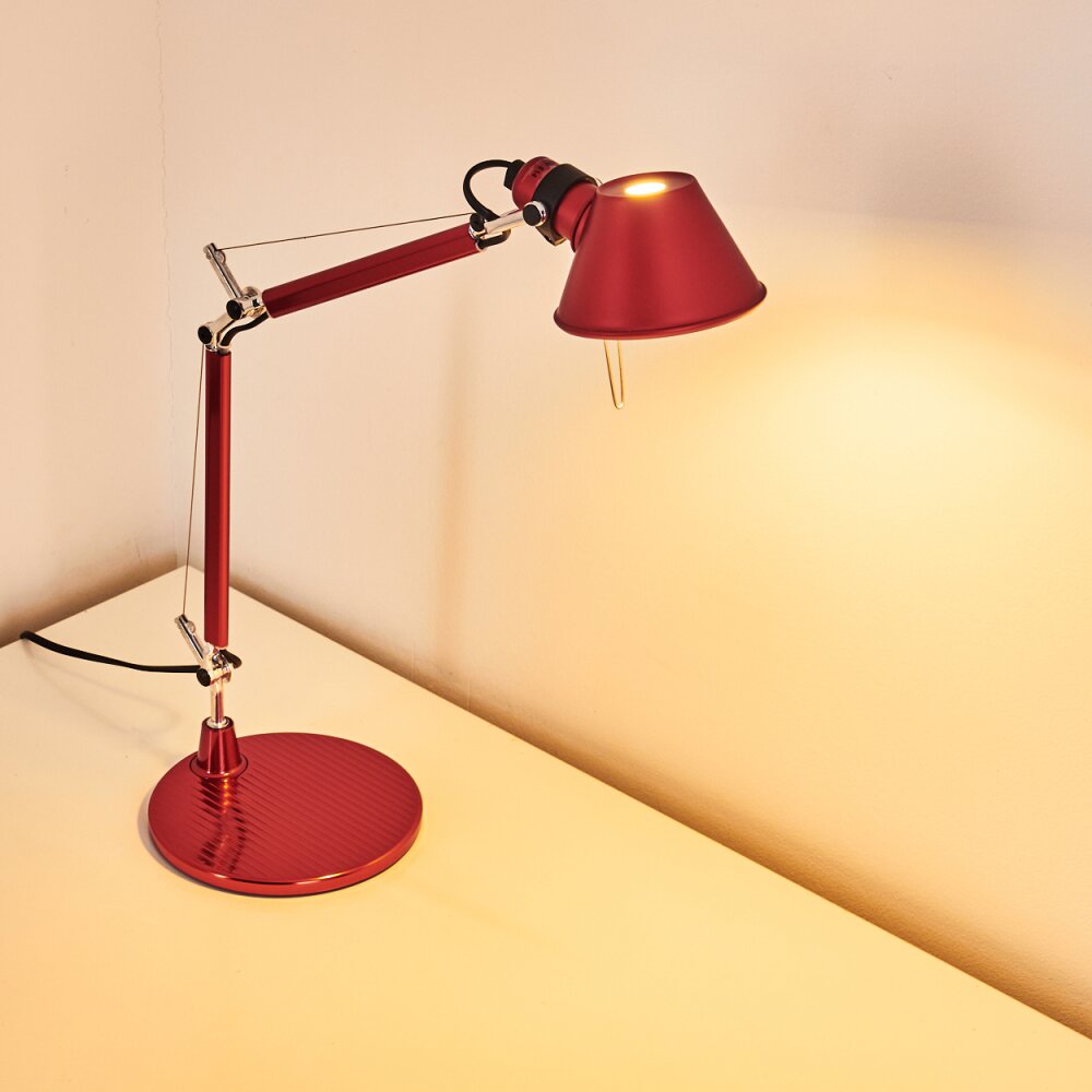 Artemide TOLOMEO MICRO Lampada da Tavolo Rosso, 1-Luce