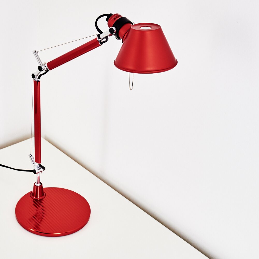 Artemide TOLOMEO MICRO Lampada da Tavolo Rosso, 1-Luce