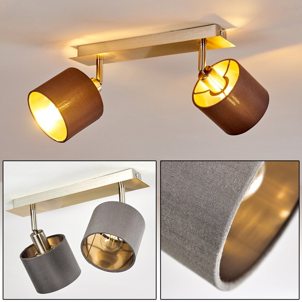 Tibro Plafoniera Ottone, Nichel opaco, 2-Luci main product photo