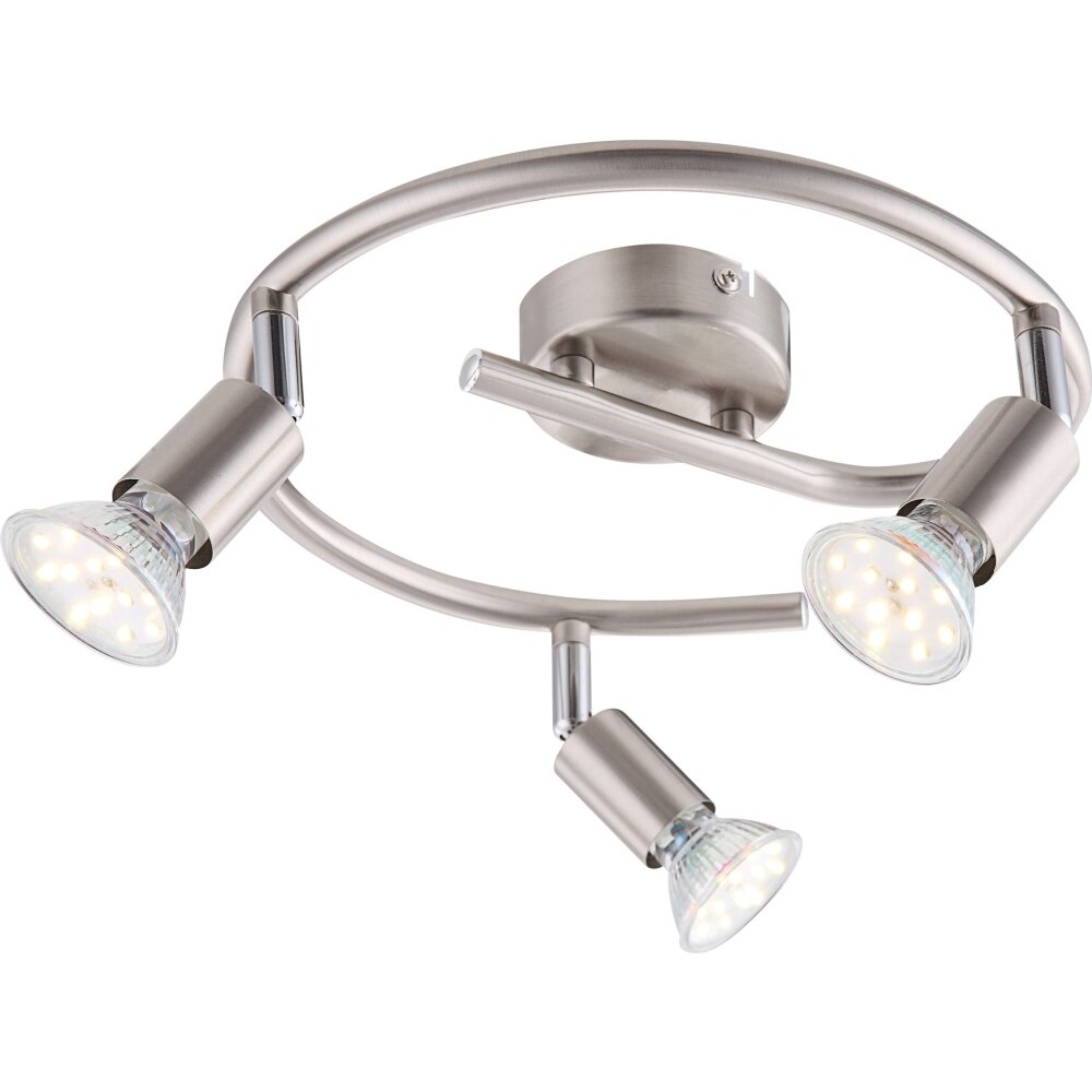 Globo Matrix Faretto da soffitto LED Nichel opaco, 3-Luci main product photo