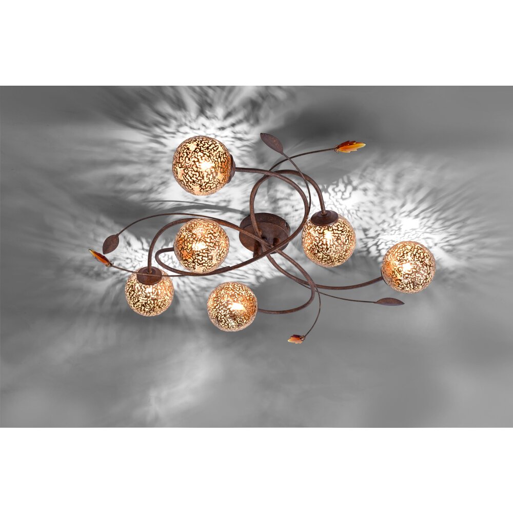 Paul Neuhaus GRETA Plafoniera Ruggine, 6-Luci main product photo