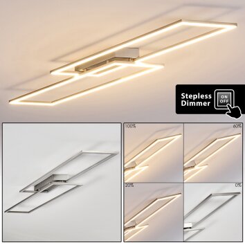 Veyrier Plafoniera LED Acciaio satinato, 2-Luci