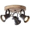 Plafoniera circolare con faretti Brilliant Seed Legno scuro, Nero, 3-Luci