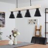 Berkeley Lampadario a sospensione Legno chiaro, Nero, 4-Luci